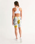 Gray/Gold Camou Women's Mid-Rise Bike Shorts