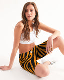 Tiger Print OKL Women's Mid-Rise Bike Shorts