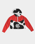 Redorange /Cow OKL Women's Cropped Windbreaker
