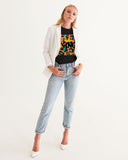 Black/Flintstone Print Women's Graphic Tee