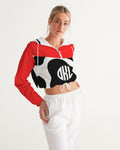 Redorange /Cow OKL Women's Cropped Windbreaker
